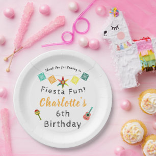 Fiesta Fun Colourful Kids Birthday Party Paper Plate