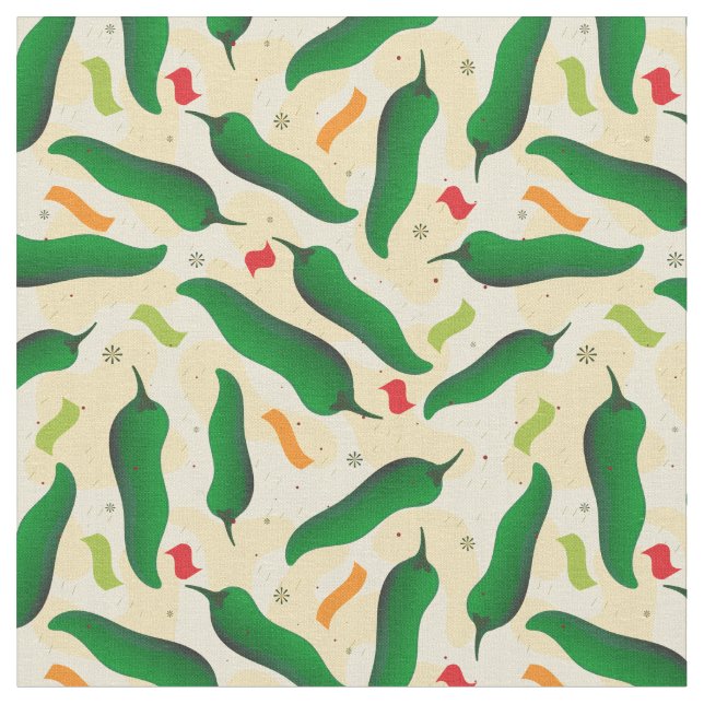 Fiesta Fun Green Chile Pattern Fabric (Close Up)