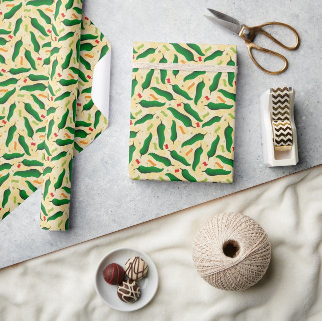 Fiesta Fun Green Chile Pattern Wrapping Paper (Crafts)