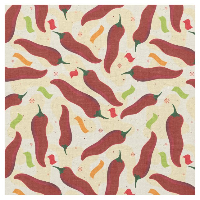 Fiesta Fun Red Chile Pattern Fabric (Close Up)