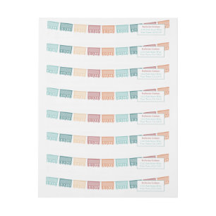 Fiesta Gender Neutral Mexican Theme Return Address Wrap Around Label