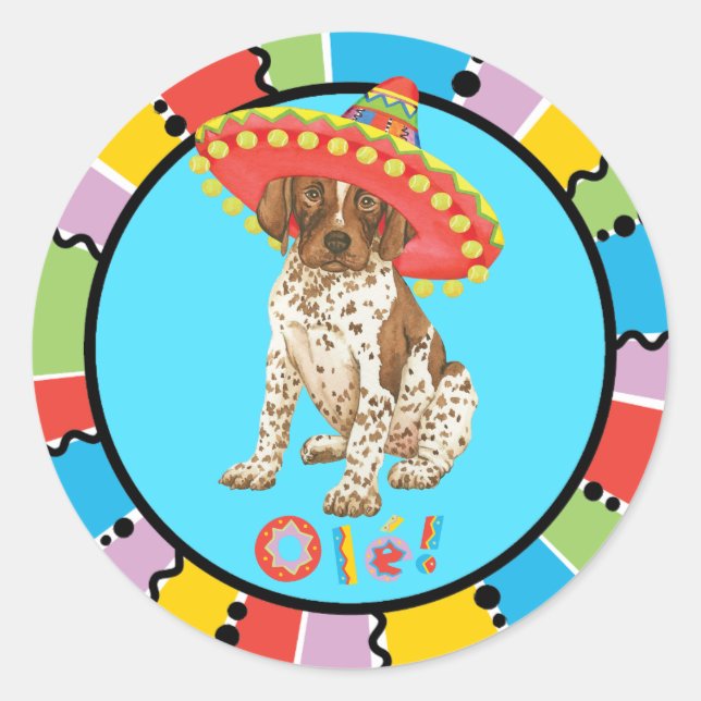 Fiesta German Shorthaired Pointer Classic Round Sticker (Front)