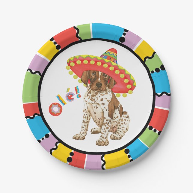 Fiesta German Shorthaired Pointer Paper Plate (Front)