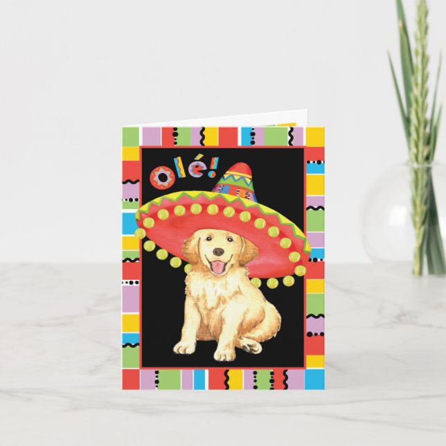 Fiesta Golden Retriever Card (Front)