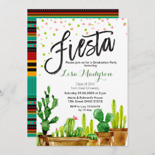 Fiesta Graduation Invitation Party Mexican Invite