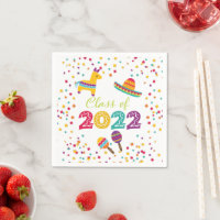 Fiesta Graduation Napkin - Sombrero (White)