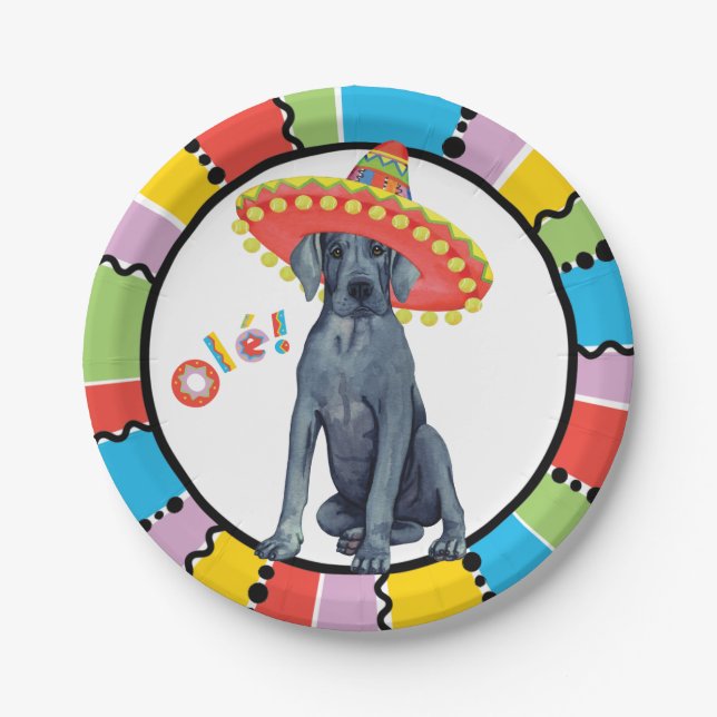 Fiesta Great Dane Paper Plate (Front)