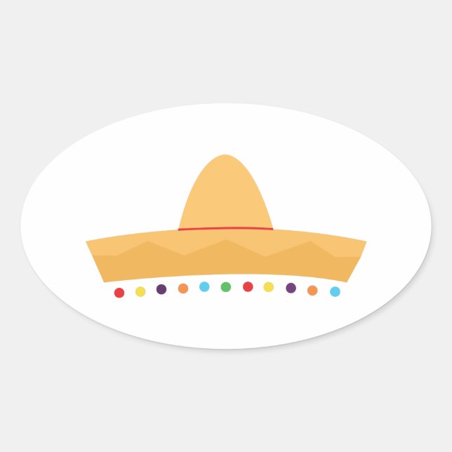 Fiesta Hat Oval Sticker (Front)