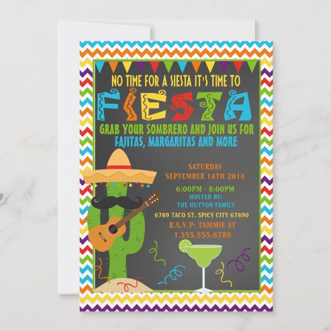 Fiesta Invitation - Mexican Party Invitation (Front)