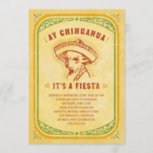 Fiesta Invitations - Aye Chihauhau Vintage Mexican