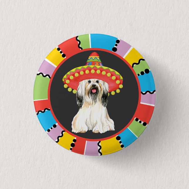 Fiesta Lhasa Apso 3 Cm Round Badge (Front)