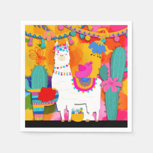 Fiesta Llama Cinco De Mayo Birthday Party Napkin