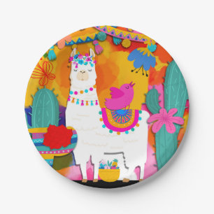 Fiesta Llama Cinco De Mayo Birthday Party Paper Plate