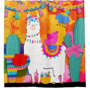 Fiesta Llama Cinco De Mayo Colourful Fun Shower Curtain