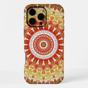 Fiesta Mandala Pattern in Red, Yellow, and Green iPhone 16 Pro Max Case