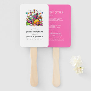 Fiesta Margaritas Bachelorette Weekend Invitation  Hand Fan