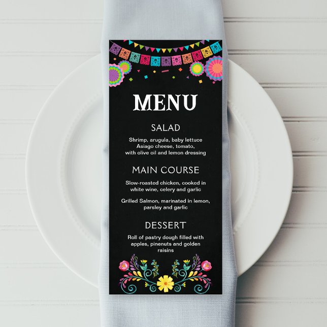 Fiesta menu, editable printable menu (Creator Uploaded)