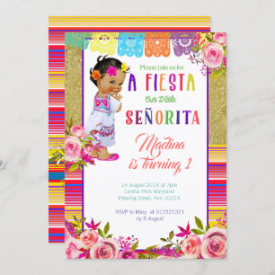 Fiesta Mexican 1st birthday invitations