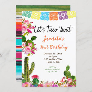 Fiesta Mexican 1st Birthday Party Invitation