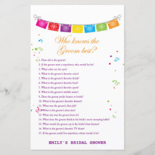 Fiesta Mexican Bridal Shower Game PRINTED