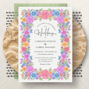 Fiesta Mexican Colorful Floral Wedding Invitation