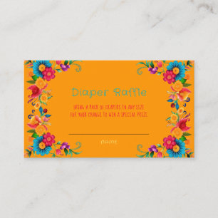 Fiesta Mexican Colourful Diaper Raffle Business Card