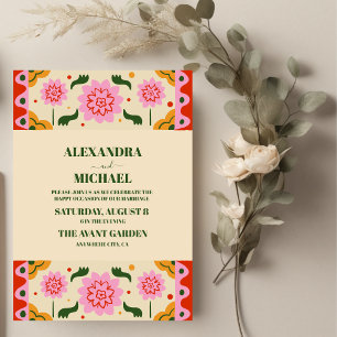 Fiesta Mexican Colourful Floral Wedding Invitation