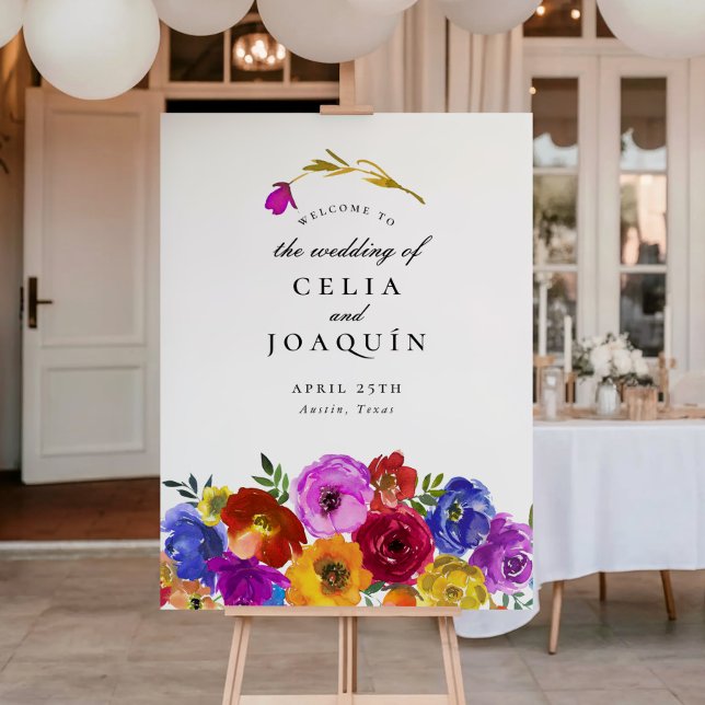 Fiesta Mexican Floral Wedding Welcome Sign (Creator Uploaded)