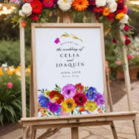 Fiesta Mexican Floral Wedding Welcome Sign
