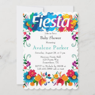 Fiesta Mexican Flowers Baby Shower  Invitation