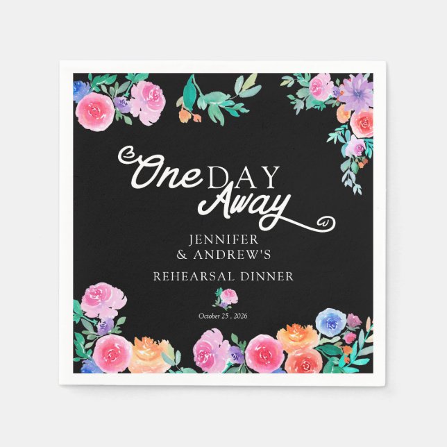 Fiesta | Mexican Flowers | Rehearsal Dinner Napkin (Front)