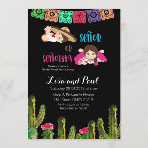 Fiesta Mexican Gender Reveal Invitation