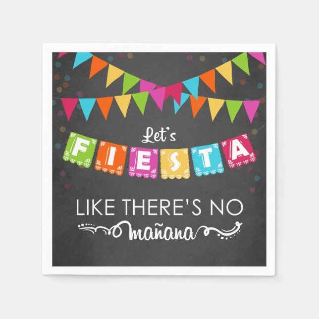 Fiesta Mexican Paper Napkin Party Mañana Birthday (Front)