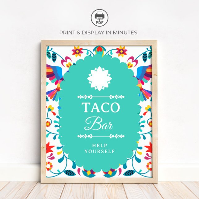 Fiesta Mexican Taco Bar Bridal Shower Sign (Creator Uploaded)