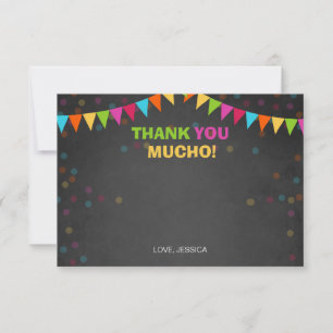Fiesta Mexican Thank You Card Birthday Party