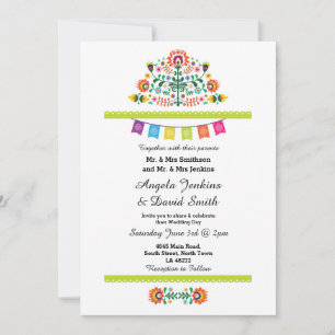 Fiesta Mexican Wedding Party Colourful Invitation