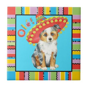 Fiesta Miniature American Shepherd Ceramic Tile
