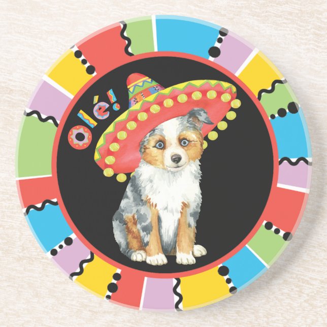 Fiesta Miniature American Shepherd Coaster (Front)