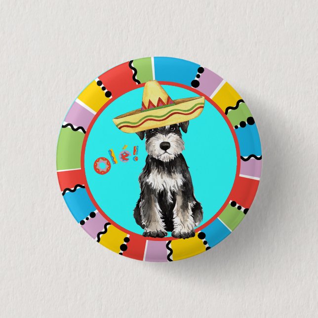 Fiesta Miniature Schnauzer 3 Cm Round Badge (Front)