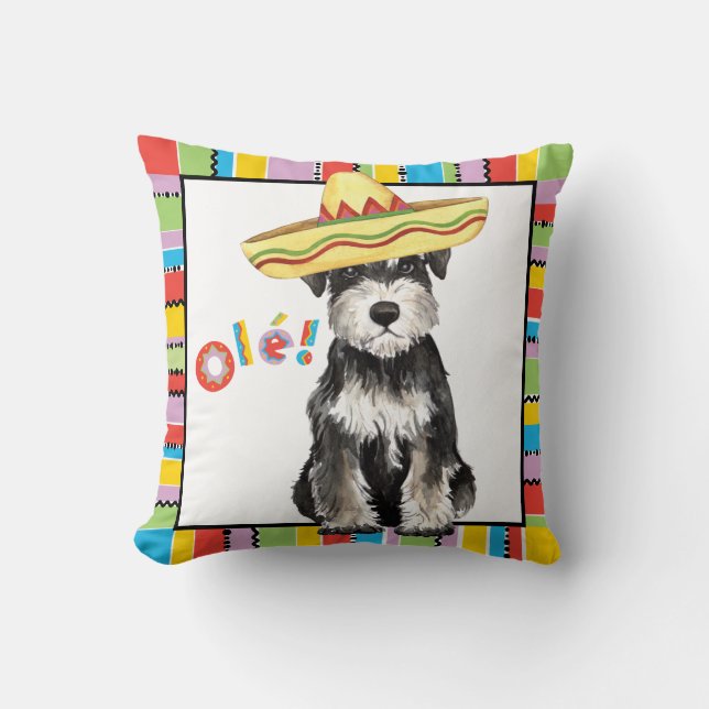Fiesta Miniature Schnauzer Cushion (Front)