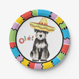 Fiesta Miniature Schnauzer Paper Plate