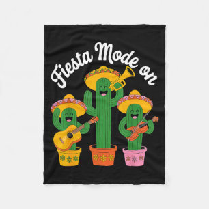 Fiesta mode cactus band cinco de mayo funny mexica fleece blanket