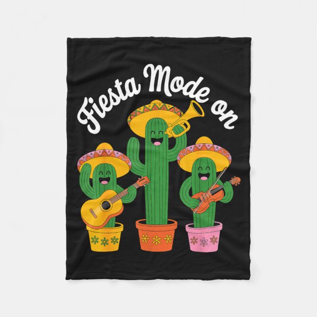 Fiesta mode cactus band cinco de mayo funny mexica fleece blanket (Front)