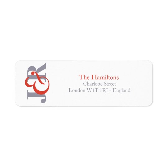 Fiesta | Modern Monogram Wedding Return Address Return Address Label