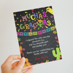 Fiesta Muchas Gracias Birthday Thank You Card