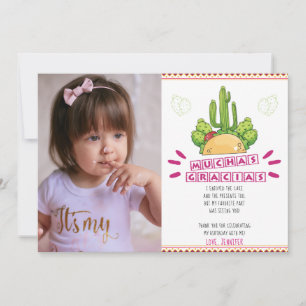 Fiesta Muchas Gracias Mexican Birthday Thank You Card