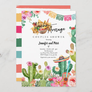 Fiesta Nacho Average Couples Shower Cactus Mexican Invitation