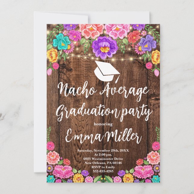 Fiesta Nacho Average Graduation Party Invitation (Front)