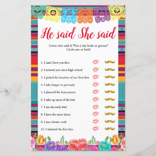 Fiesta  nacho average he said she said games card