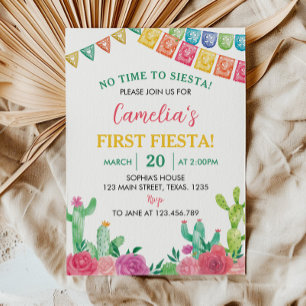 Fiesta No Time To Siesta 1st Birthday Invitation